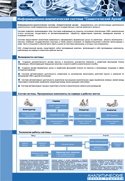 Листовка компании "Аналитические Бизнес Решения", 2004