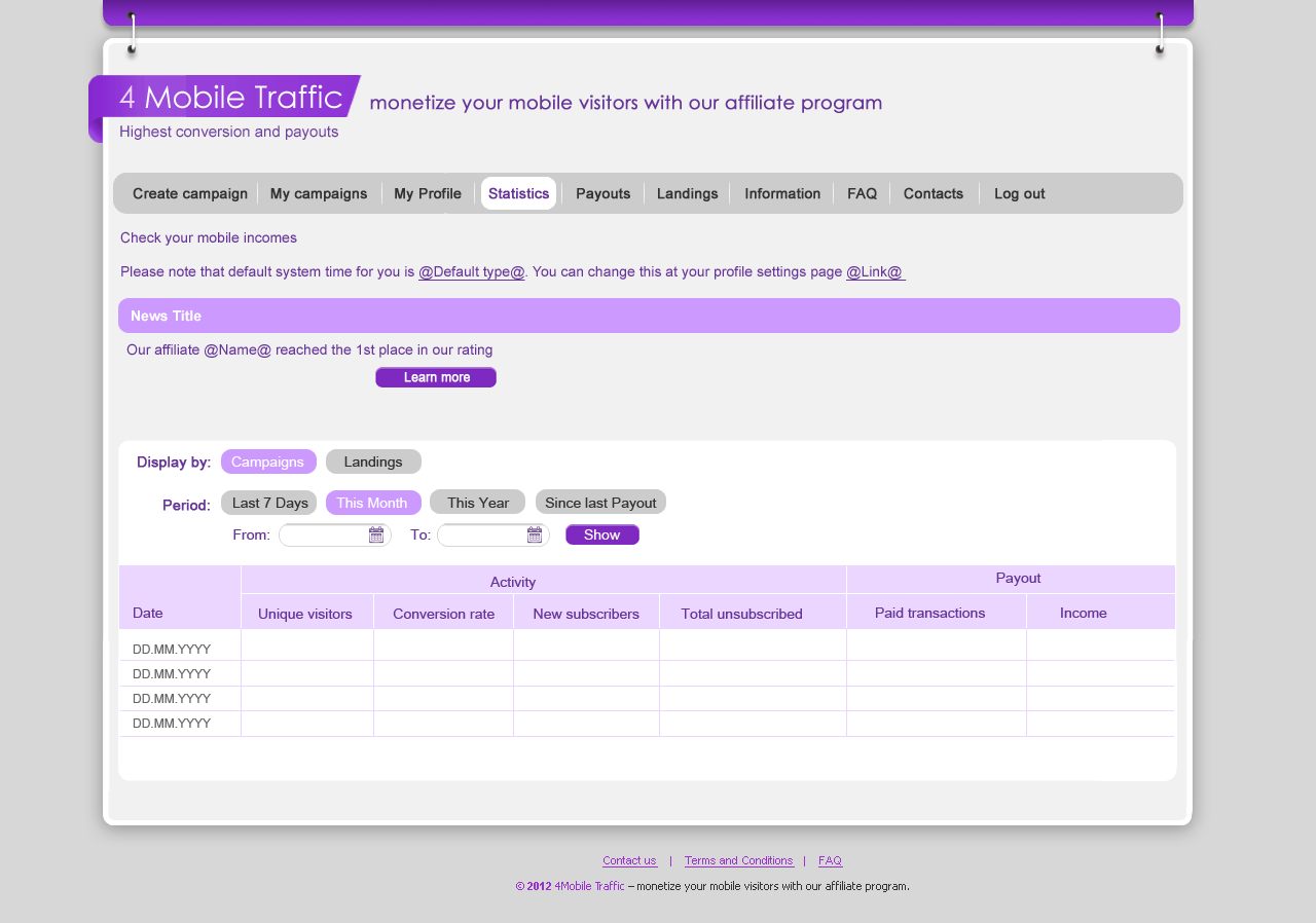 Дизайн сайта "4Mobile Traffic" Дизайн сайта "4Mobile Traffic"